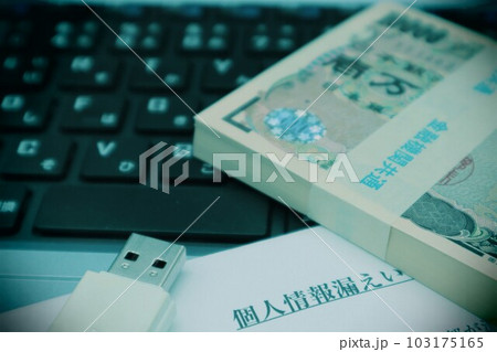 個人情報漏洩の賠償金をイメージ 個人情報漏洩の賠償金をイメージ 103175165
