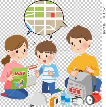 Family discussing shelter Family discussing shelter 103175253