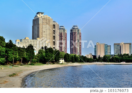 台場公園から見るお台場海浜公園の風景 103176073