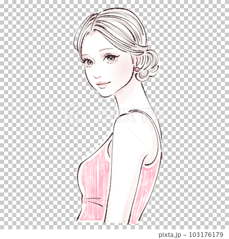 Female illustration material 103176179