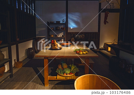 長崎 出島 料理部屋の内部 103176486