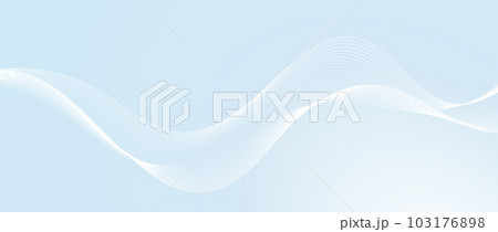 Undulate smooth wave lines design. Abstract flowing curved stripes template. White fluid shape on light teal blue background. Sea water, wind or air concept. Vector wallpaper 103176898