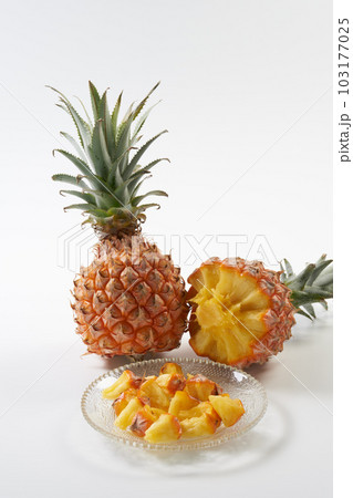 スナックパイン（ボゴール）の実を白背景で 103177025