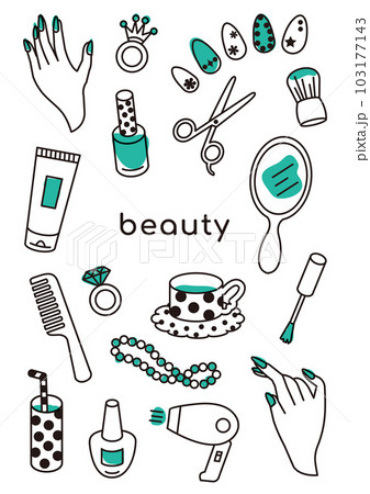 beauty illustration set ネイル 美容 イラストセット beauty illustration set ネイル 美容 イラストセット 103177143