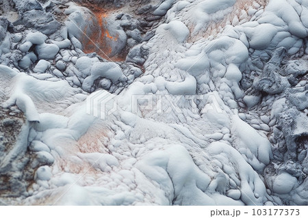 3D render of hot white lava flow background. Wide angle format banner 3D render of hot white lava flow background. Wide angle format banner 103177373