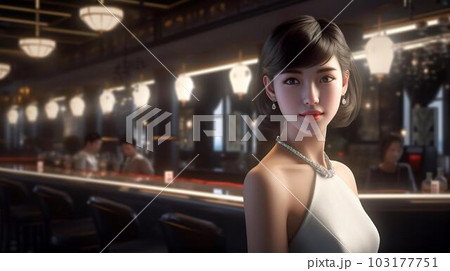 キャバクラ・ラウンジ・クラブ・ガールズバーで働く水商売の女性（Generative AI） 103177751