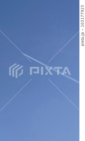 快晴の空に一筋の飛行機雲 103177925