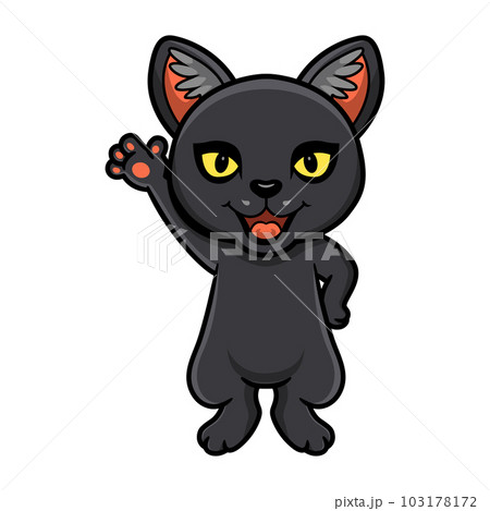 Cute little black panther cartoon 103178172