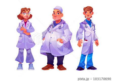 Cartoon doctor character team vector illustration Cartoon doctor character team vector illustration 103178690