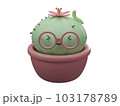 Cactus in a pot, 3D cartoon 103178789