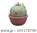 Cactus in a pot, 3D cartoon 103178790