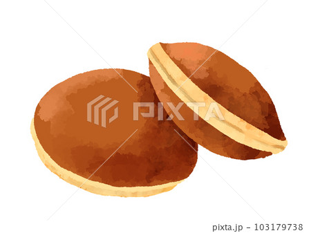手描き水彩風のどら焼きのイラスト 103179738