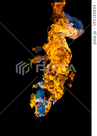 Bonfire energy that burns from gas isolated on black isolated background - Beautiful. Bonfire energy that burns from gas isolated on black isolated background - Beautiful. 103180694