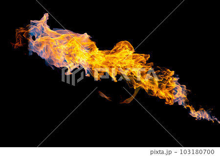 Bonfire energy that burns from gas isolated on black isolated background - Beautiful. 103180700