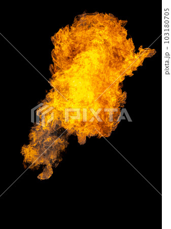 Bonfire energy that burns from gas isolated on black isolated background - Beautiful. 103180705
