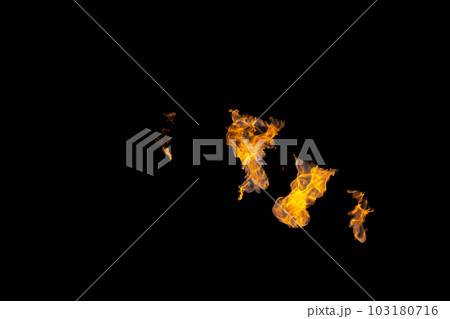 Bonfire energy that burns from gas isolated on black isolated background - Beautiful. 103180716