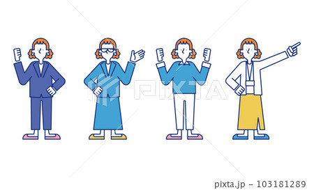 女性のビジネスパーソンのイラストセットI 女性のビジネスパーソンのイラストセットI 103181289