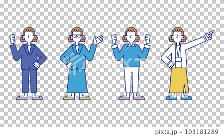 女性のビジネスパーソンのイラストセットI 女性のビジネスパーソンのイラストセットI 103181289
