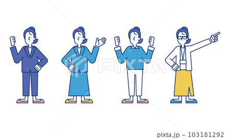 女性のビジネスパーソンのイラストセットL 103181292