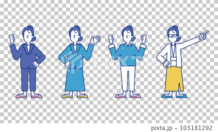 女性のビジネスパーソンのイラストセットL 103181292