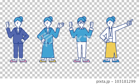 女性のビジネスパーソンのイラストセットR 女性のビジネスパーソンのイラストセットR 103181299