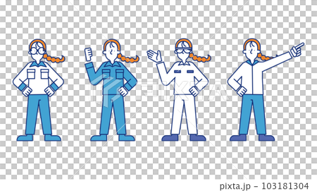 穿工作服的女人的插圖集 A 103181304