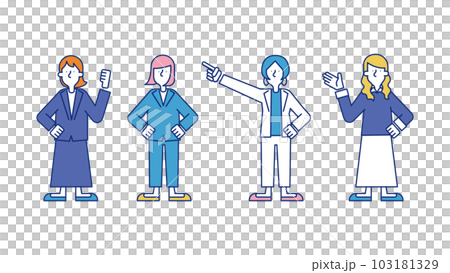 Diverse female business person illustration set B Diverse female business person illustration set B 103181329