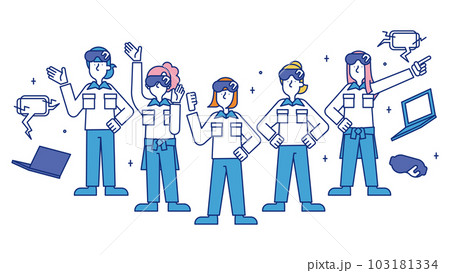 AR技術者の職業に就く女性のイラスト 103181334