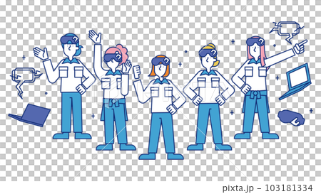 AR技術者の職業に就く女性のイラスト 103181334