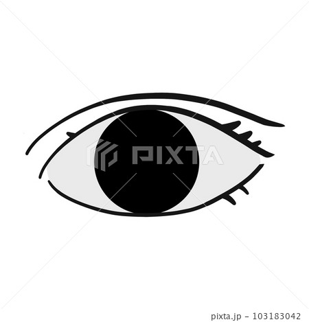 黒い瞳のイラスト素材 [103183042] - PIXTA