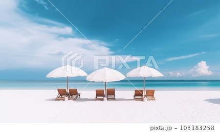 Sunset sea beach. Created with generative Ai technology. 103183258