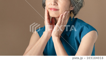 ビューティーイメージ　シニア女性　グレイヘア 103184018