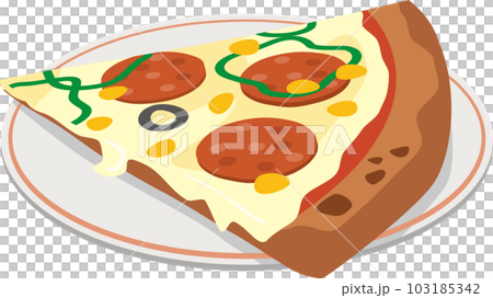 盤子上切好的比薩餅的圖像插圖 103185342