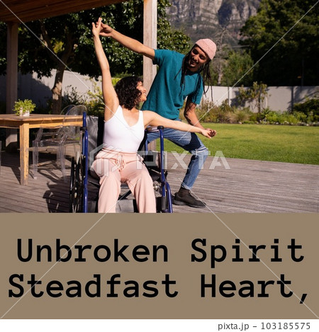 Composition of spinal cord injury awareness day text over biracial couple in wheelchair dancing Composition of spinal cord injury awareness day text over biracial couple in wheelchair dancing 103185575