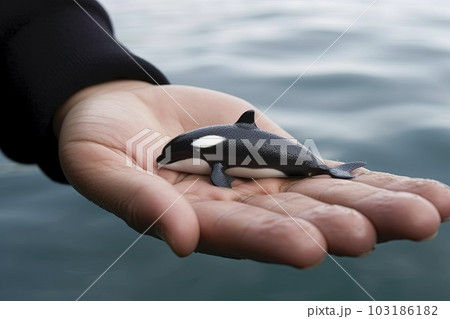 Orca killer whale tiny smallest animal in the...のイラスト素材