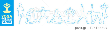 ヨガ シルエット ベクター 103186605