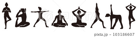 ヨガ シルエット ベクター 103186607