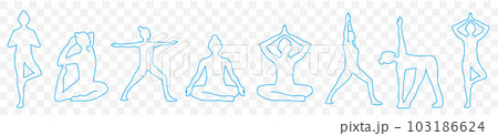 ヨガ シルエット ベクター 103186624