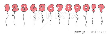 Balloon numbers in cartoon style 103186728