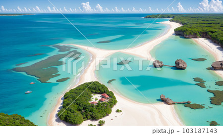 AI生成画像【大自然】南の島の風景 AI生成画像【大自然】南の島の風景 103187143