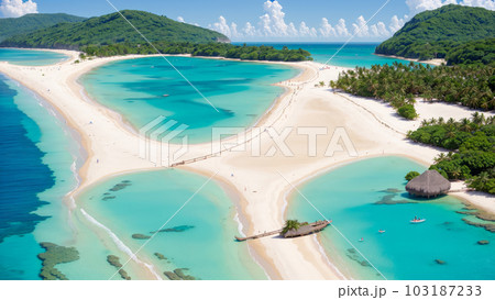 AI生成画像【大自然】南の島の風景 AI生成画像【大自然】南の島の風景 103187233