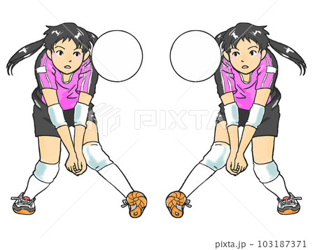 バレーレシーブ女子 103187371