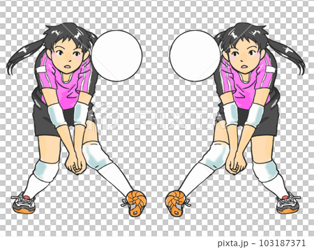 バレーレシーブ女子 103187371