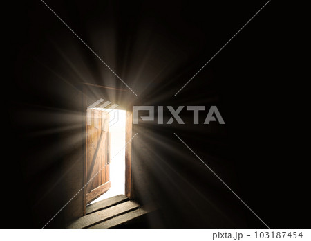 Old open grunge wooden door Old open grunge wooden door 103187454