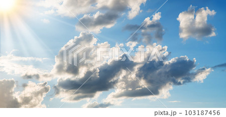 Bright clouds in the evening sky Bright clouds in the evening sky 103187456