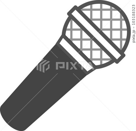 マイクのシンプルなモノクロイラスト 103188323