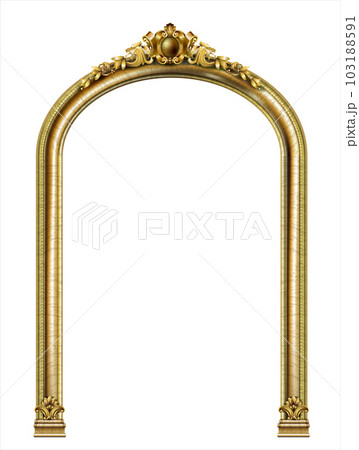 Gold classic frame of the rococo baroque door Gold classic frame of the rococo baroque door 103188591