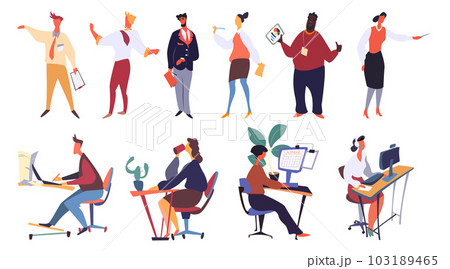 Time Management and Work Planning Workers Set 103189465