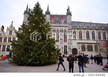 ブルージュ ブルク広場のクリスマスツリー 103189486