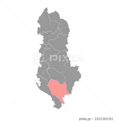 Gjirokaster county map, administrative subdivisions of Albania. Vector illustration. Gjirokaster county map, administrative subdivisions of Albania. Vector illustration. 103190191
